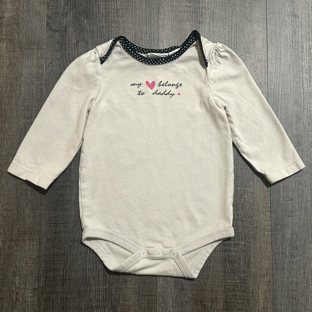 💞 Baby & Toddler Girl Size 12 Months My Heart Belongs To Daddy Onesie Bodysuit